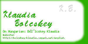 klaudia bolcskey business card